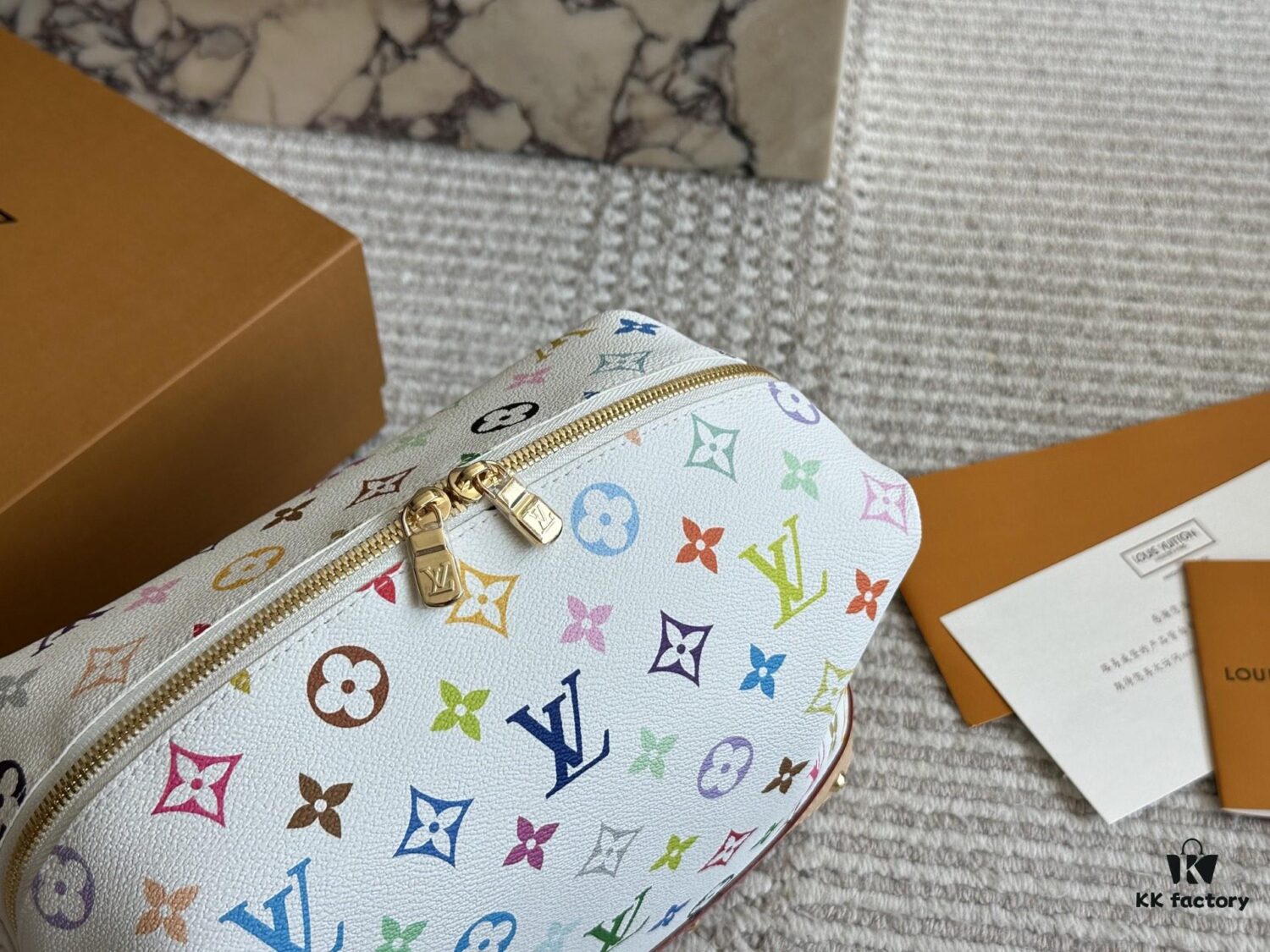 L Brand Makeup Bag, 28*16cm, Dual-Zip Travel Toiletry Case