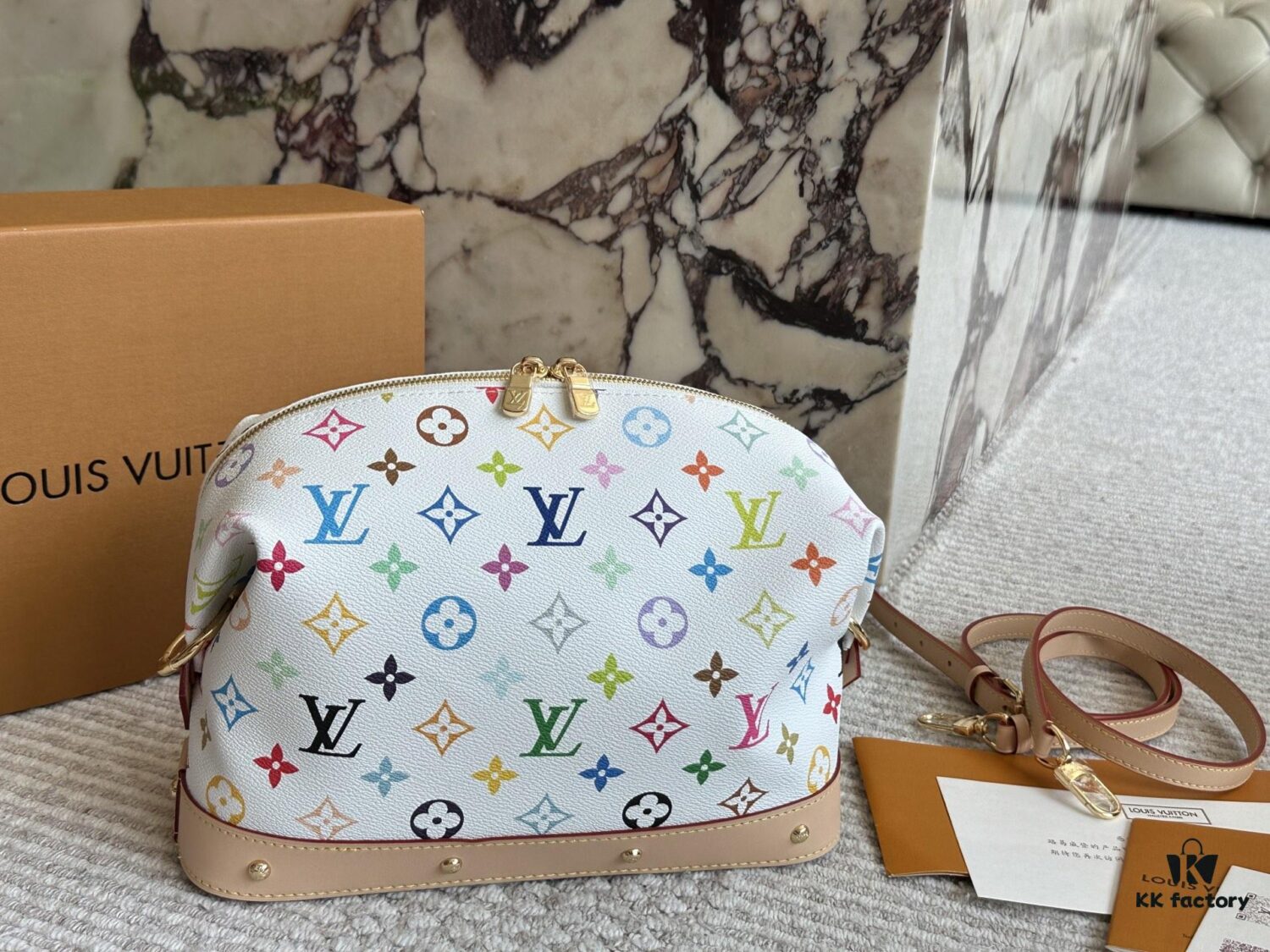 L Brand Makeup Bag, 28*16cm, Dual-Zip Travel Toiletry Case