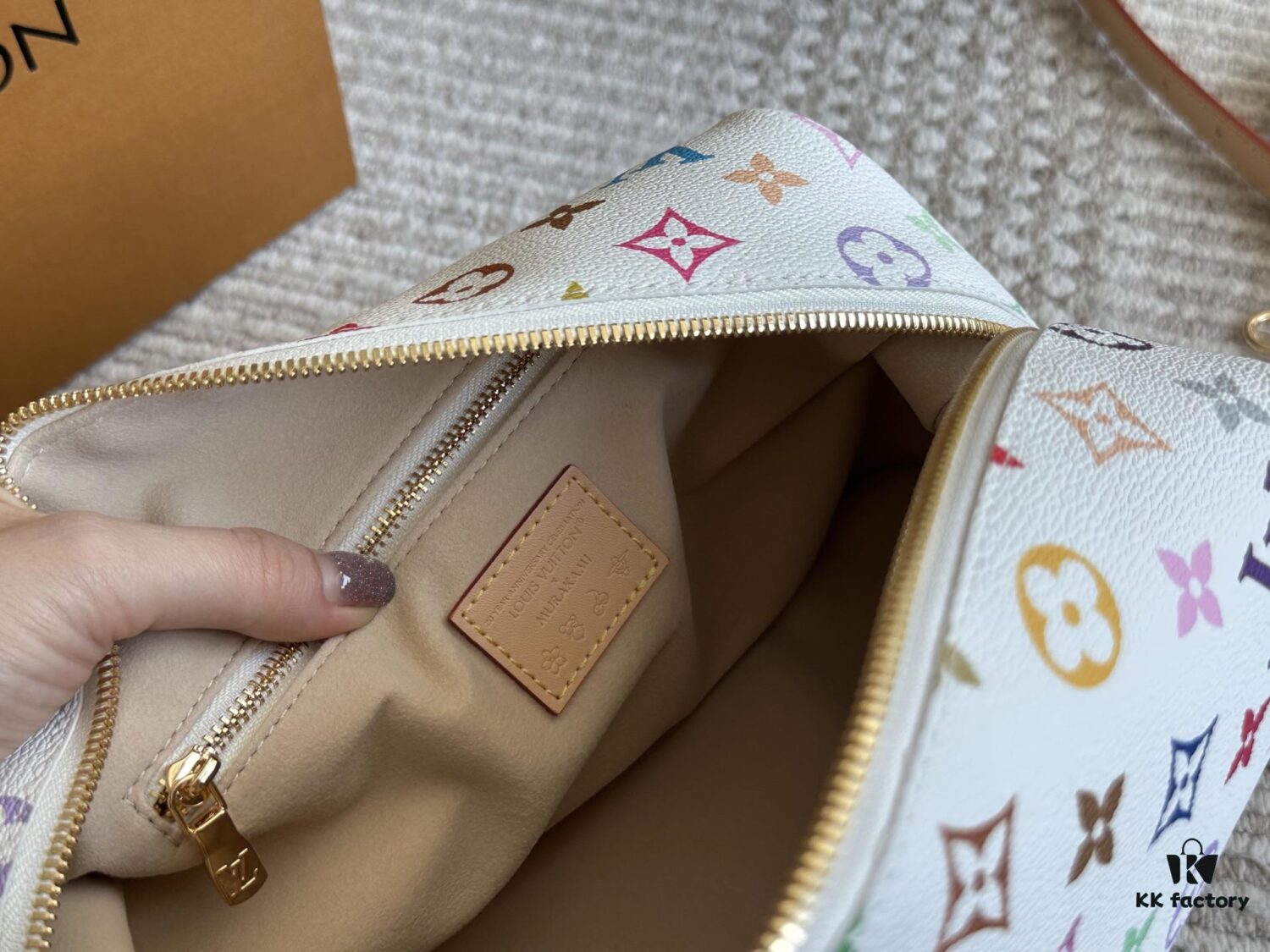 L Brand Makeup Bag, 28*16cm, Dual-Zip Travel Toiletry Case