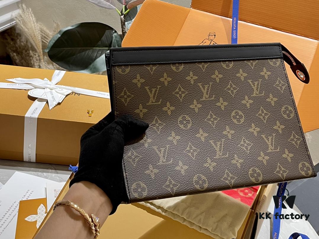 Original Order Cowhide Leopard Print Folding Clutch - LV Hot Selling No.26 Men's Cosmetic Bag, Wash Pouch