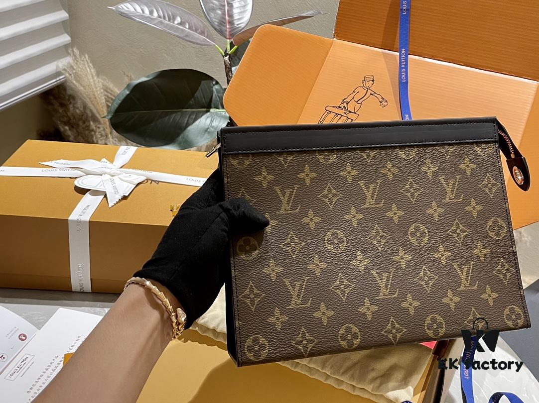 Original Order Cowhide Leopard Print Folding Clutch - LV Hot Selling No.26 Men's Cosmetic Bag, Wash Pouch