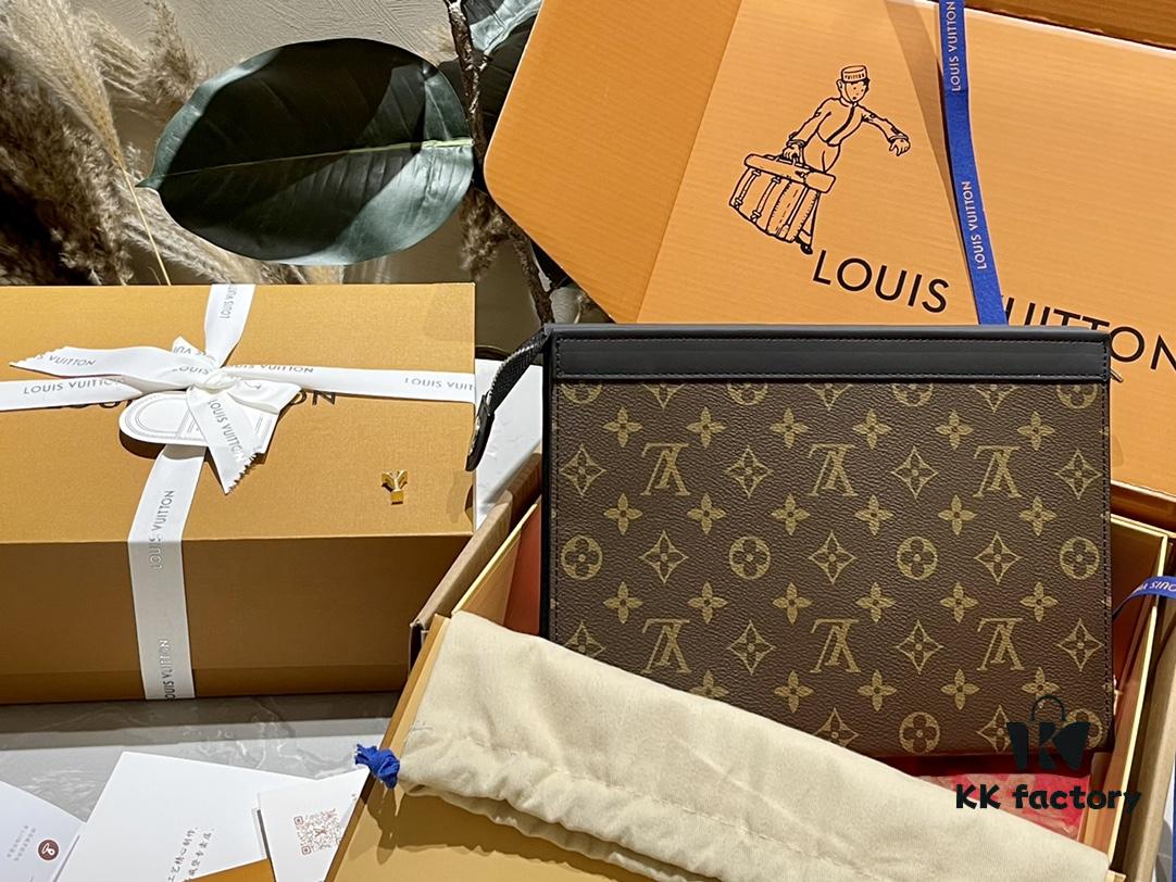 Original Order Cowhide Leopard Print Folding Clutch - LV Hot Selling No.26 Men's Cosmetic Bag, Wash Pouch