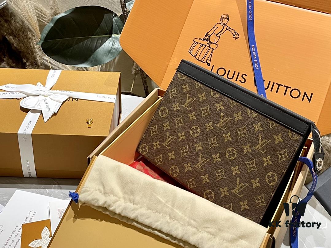 Original Order Cowhide Leopard Print Folding Clutch - LV Hot Selling No.26 Men's Cosmetic Bag, Wash Pouch