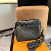 LV Men's Triple Combo Black Warrior Three-Piece Set Trio Messenger Bag