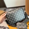LV Men's Triple Combo Black Warrior Three-Piece Set Trio Messenger Bag