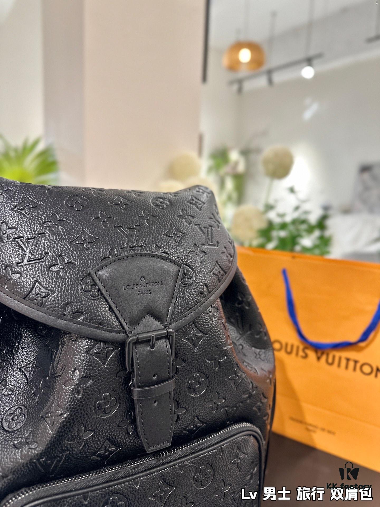 High-Value Backpack: Stylish and Versatile Canvas and Cowhide Hybrid Backpack with Classic LV Print, Perfect for Men