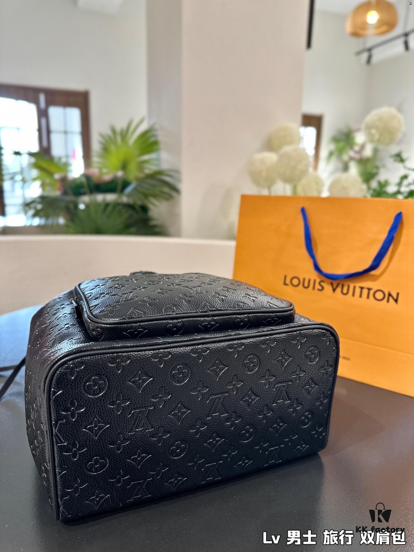 High-Value Backpack: Stylish and Versatile Canvas and Cowhide Hybrid Backpack with Classic LV Print, Perfect for Men