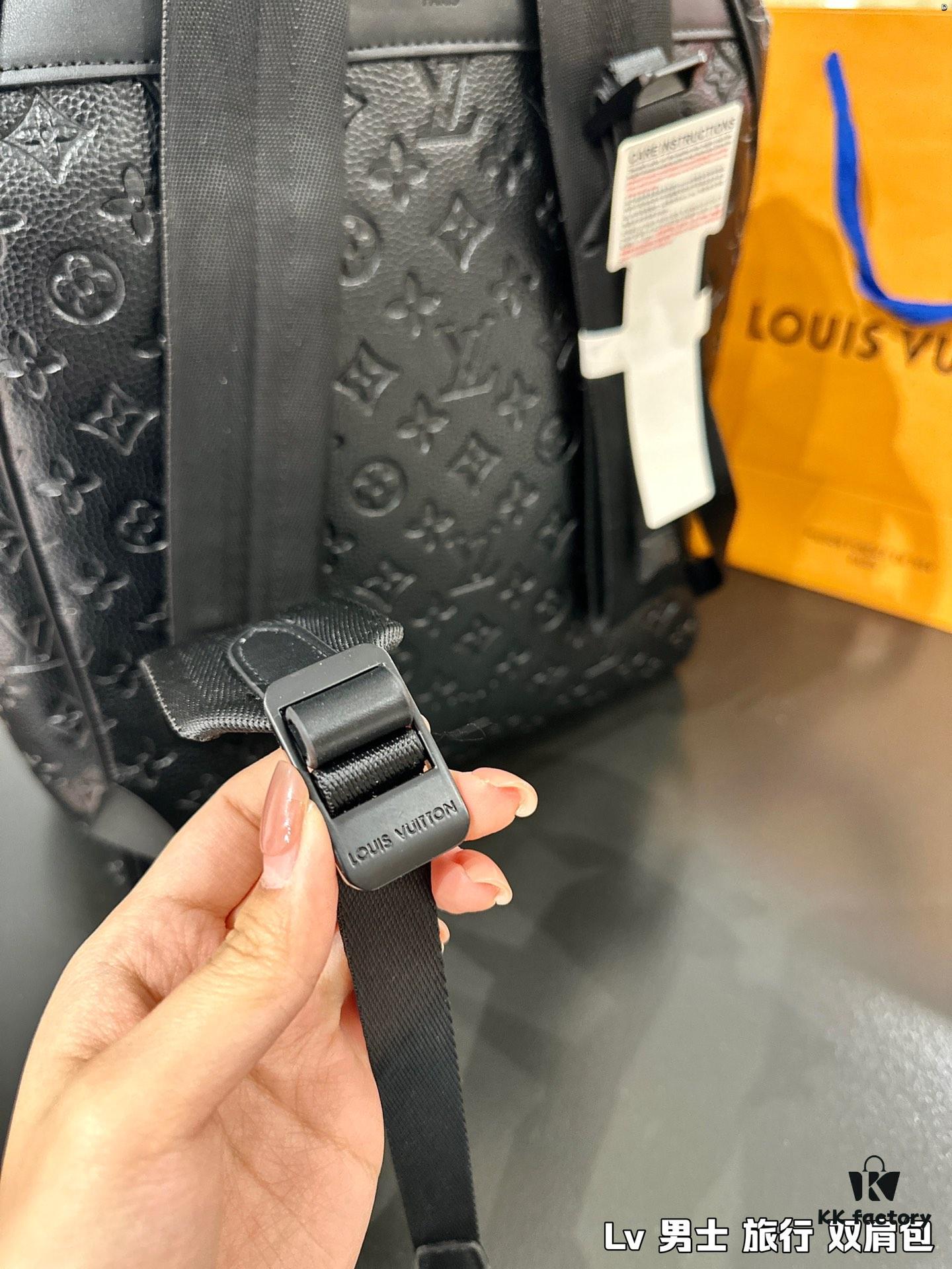 High-Value Backpack: Stylish and Versatile Canvas and Cowhide Hybrid Backpack with Classic LV Print, Perfect for Men