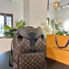 High-Value Backpack: Versatile Commuter Classic Monogram Canvas and Cowhide Backpack, Most Stylish LV-Style Backpack for Men