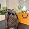 High-Value Backpack: Versatile Commuter Classic Monogram Canvas and Cowhide Backpack, Most Stylish LV-Style Backpack for Men