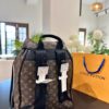 High-Value Backpack: Versatile Commuter Classic Monogram Canvas and Cowhide Backpack, Most Stylish LV-Style Backpack for Men