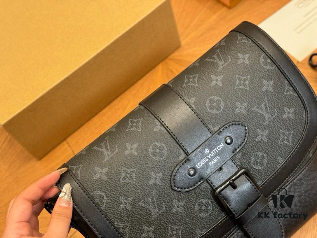 LV Men's Messenger Bag VOYAGER Foldable Box Plane Box Size: 25*22cm