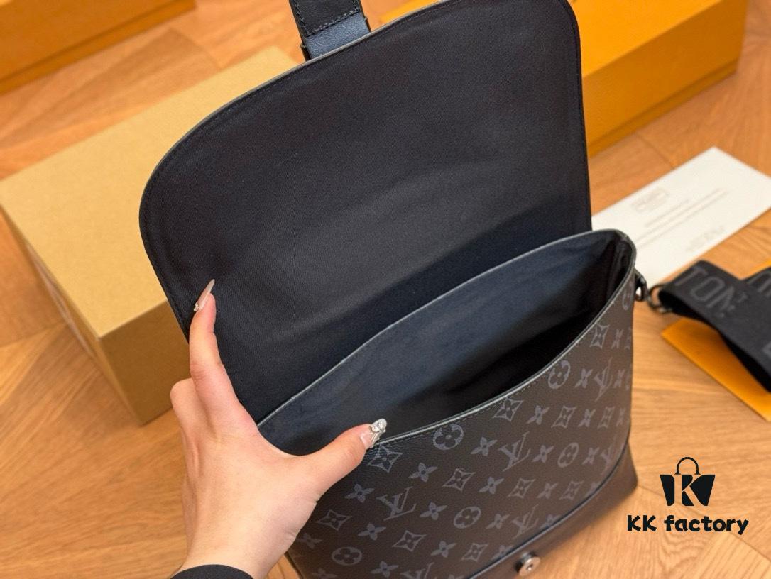 LV Men's Messenger Bag VOYAGER Foldable Box Plane Box Size: 25*22cm