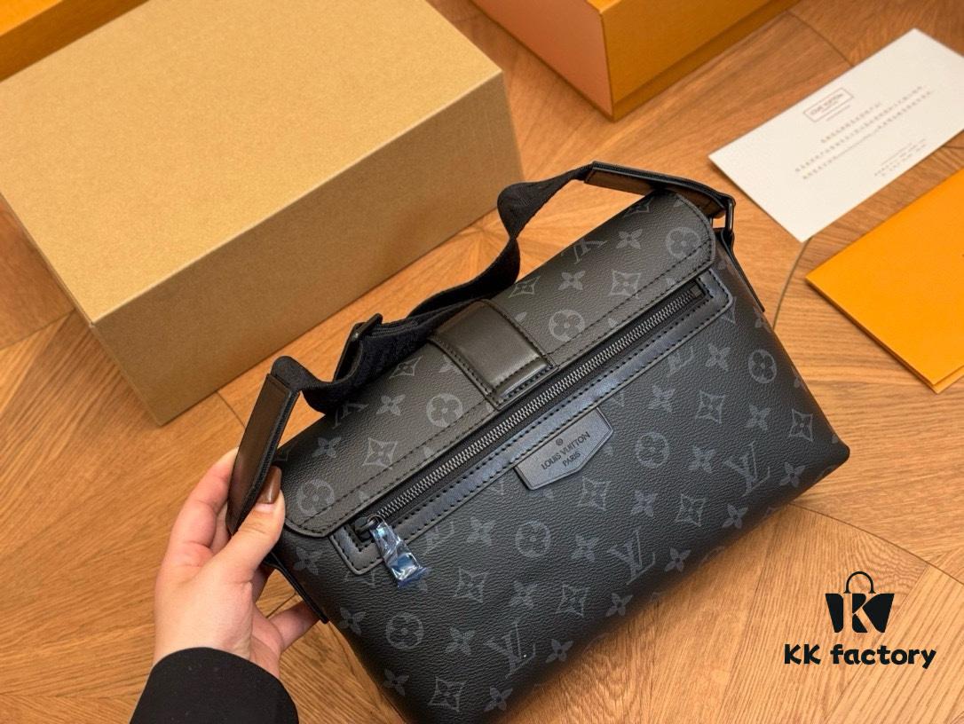 LV Men's Messenger Bag VOYAGER Foldable Box Airplane Box Size: 28*18cm