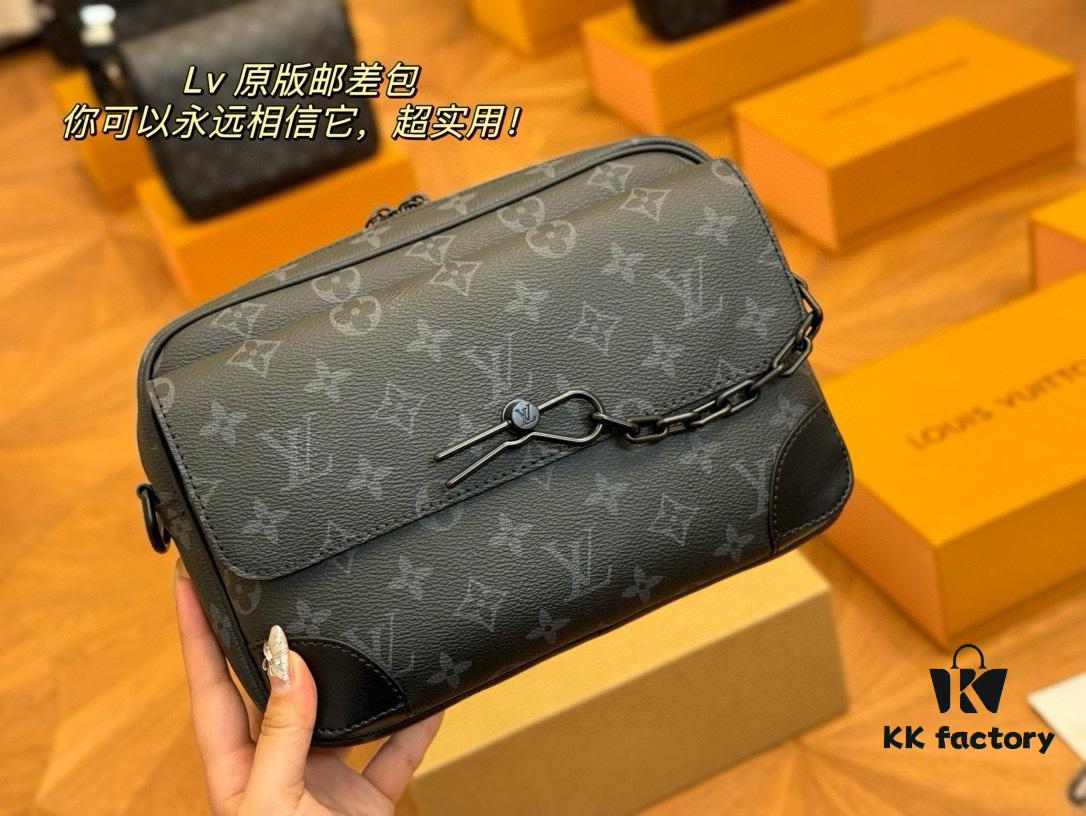 LV Men's Messenger Bag VOYAGER with Foldable Box