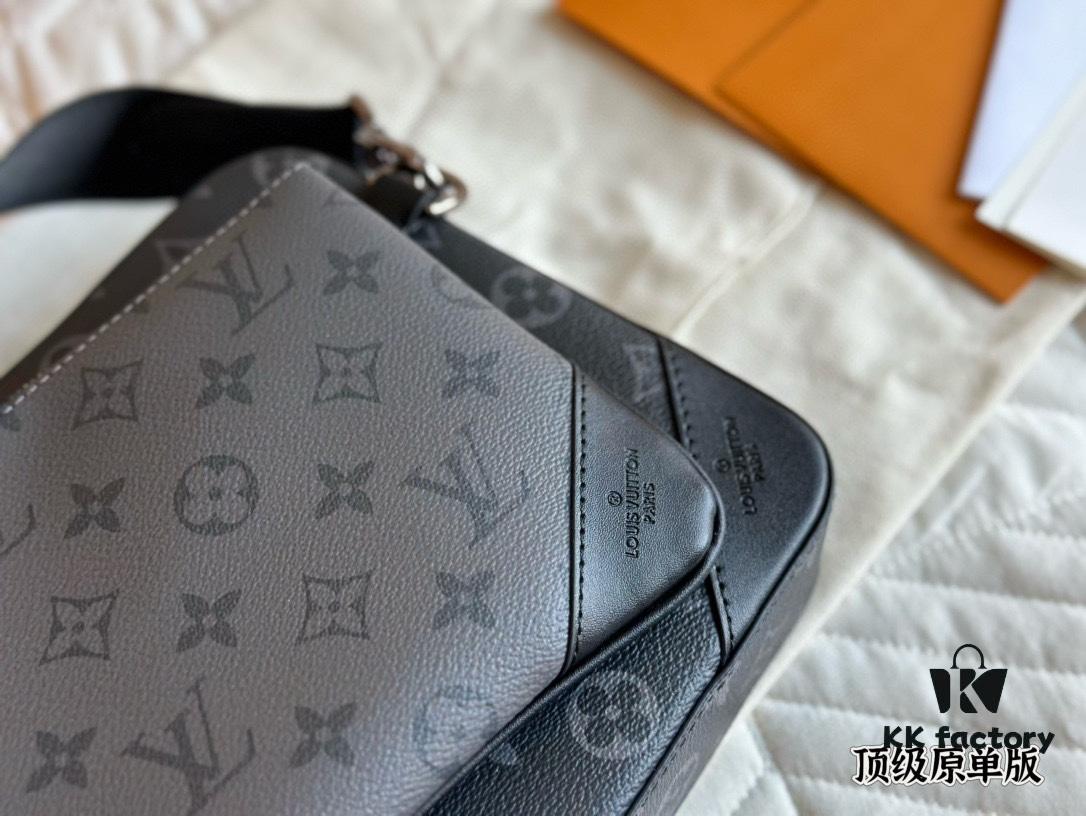 Top Quality Original LV Men's Triple Combo Black Warrior Three-Piece Set Trio Messenger Bag