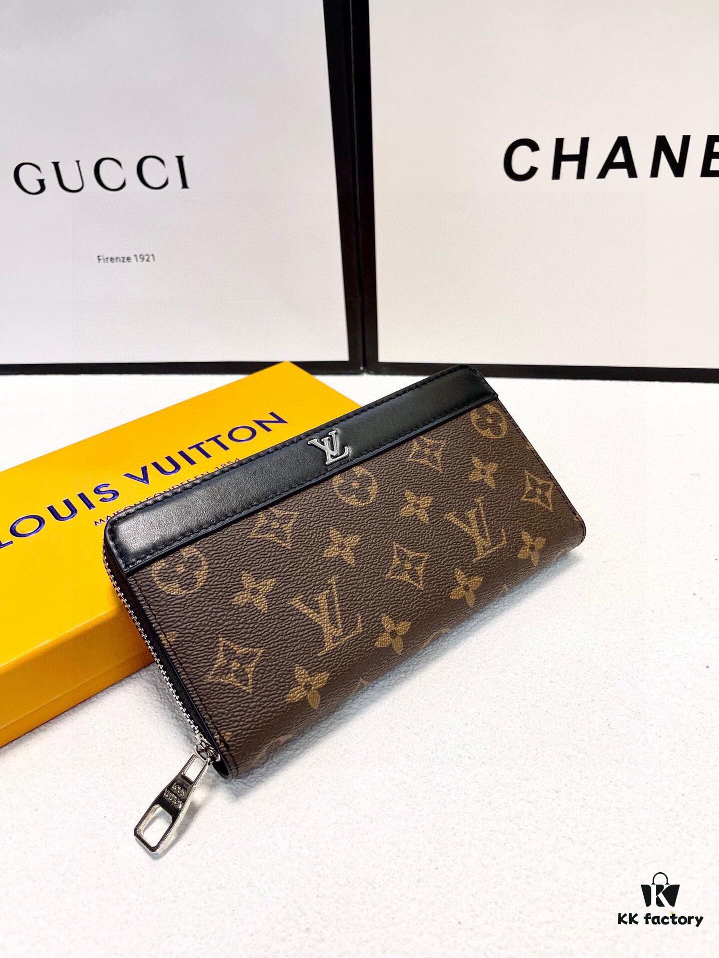 LV New Men's Hand Bag Black 21x11 Genuine Top Layer Cowhide Leather Multi-Card Large Capacity Wallet