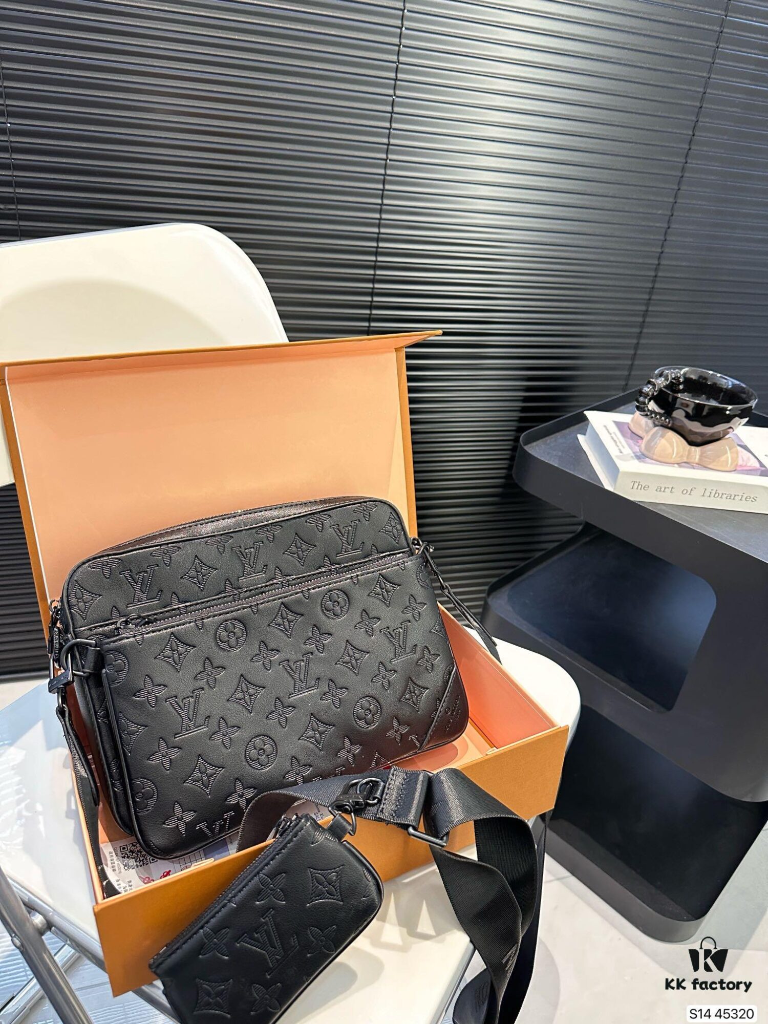 LV Men's Multi-Functional Messenger Bag with Foldable Box - Highly Sought After Tri-Combination Design