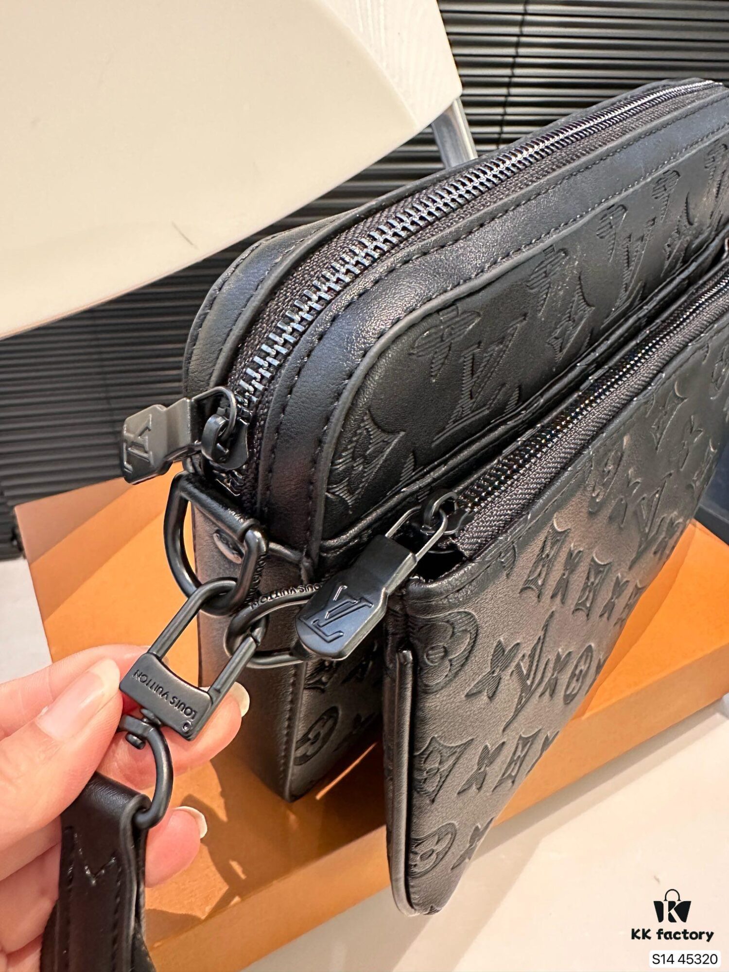 LV Men's Multi-Functional Messenger Bag with Foldable Box - Highly Sought After Tri-Combination Design