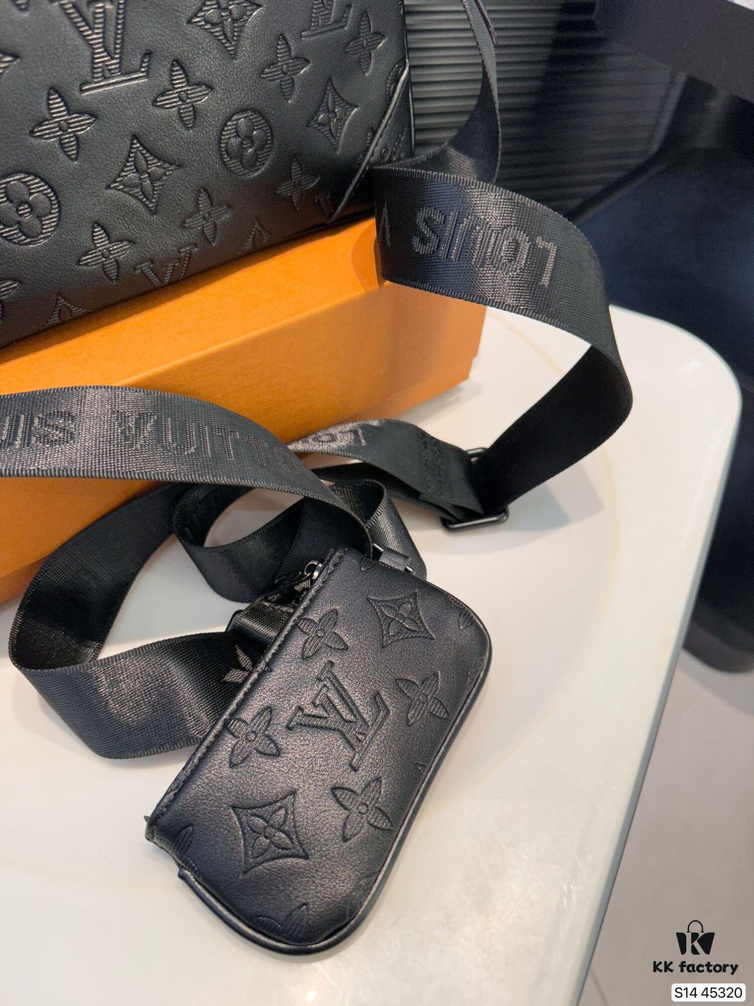 LV Men's Multi-Functional Messenger Bag with Foldable Box - Highly Sought After Tri-Combination Design