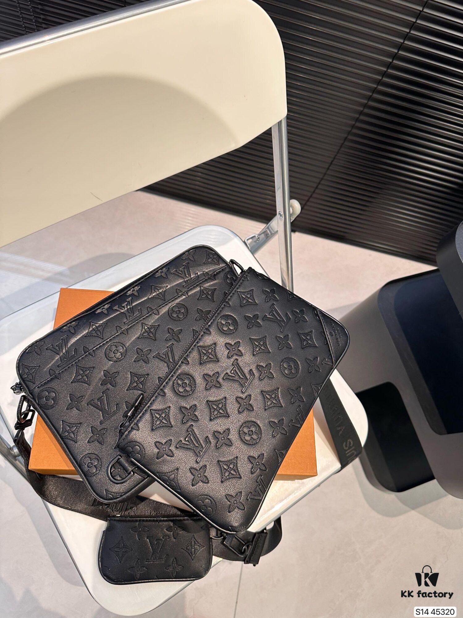 LV Men's Multi-Functional Messenger Bag with Foldable Box - Highly Sought After Tri-Combination Design