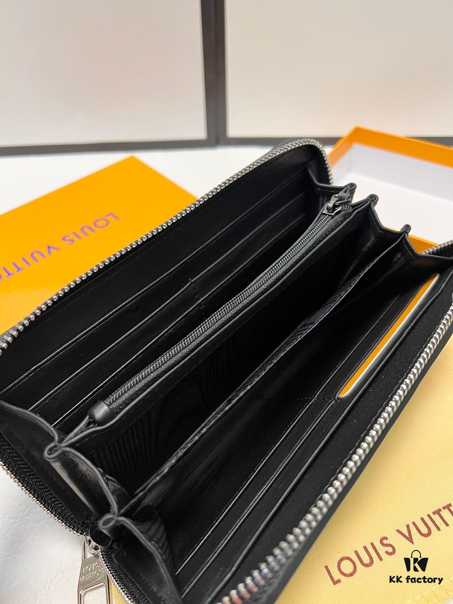 LV New Men's Hand Bag Black 21x11 Original Top Layer Cowhide Leather