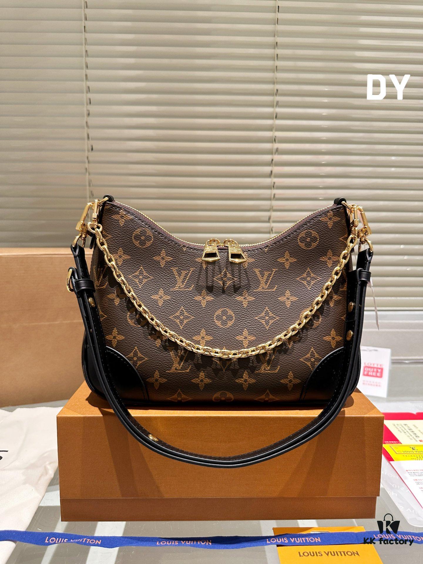 Top Quality Original Order Pure Cowhide Full Steel Hardware LV Boulogne Messenger Bag Horn Bag