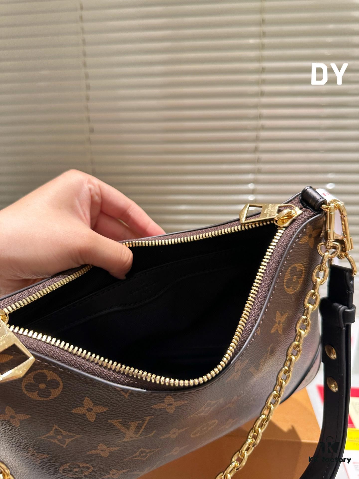 Top Quality Original Order Pure Cowhide Full Steel Hardware LV Boulogne Messenger Bag Horn Bag