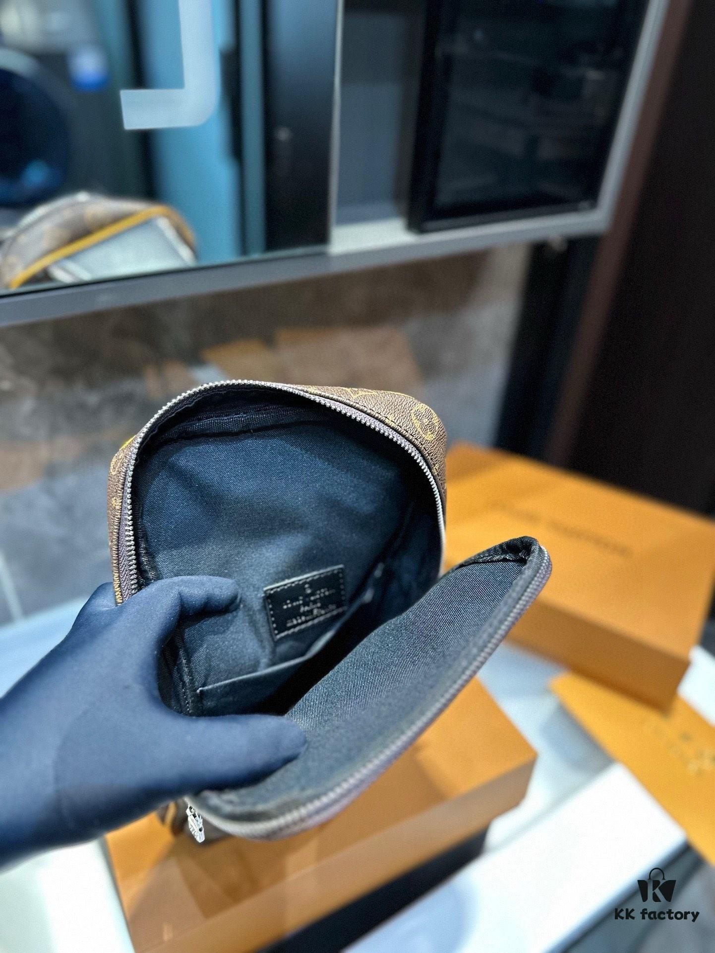 LV Louis Vuitton Men's 2023 New SAUMUR Classic Monogram Coated Canvas Crossbody Chest Bag