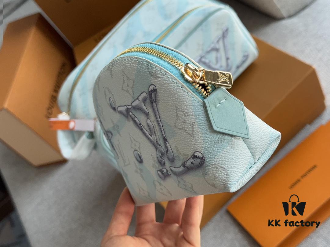 L Brand Makeup Bag, 26*16cm, Dual-Zip Travel Toiletry Case