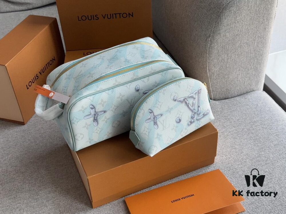 L Brand Makeup Bag, 26*16cm, Dual-Zip Travel Toiletry Case