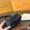 LV Latest Men's Camera Bag Nano Alpha Black Floral Embossing Full Set Packaging