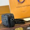 LV Latest Men's Camera Bag Nano Alpha Black Floral Embossing Full Set Packaging