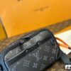 LV Latest Men's Camera Bag Nano Alpha Black Floral Embossing Full Set Packaging
