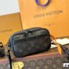 LV Latest Men's Camera Bag Nano Alpha Black Floral Embossing Full Set Packaging