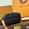 LV Latest Men's Camera Bag Nano Alpha Black Floral Embossing Full Set Packaging