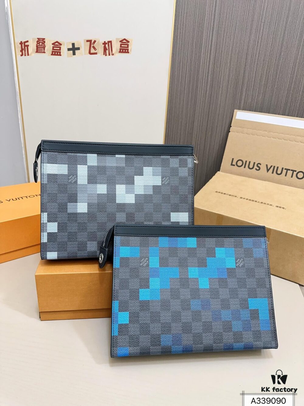 LV Men's Clutch Bag, Full Set Packaging, 28x22cm - Ideal as Toiletry Case, Stylish and Versatile for Daily Commute or Any Occasion