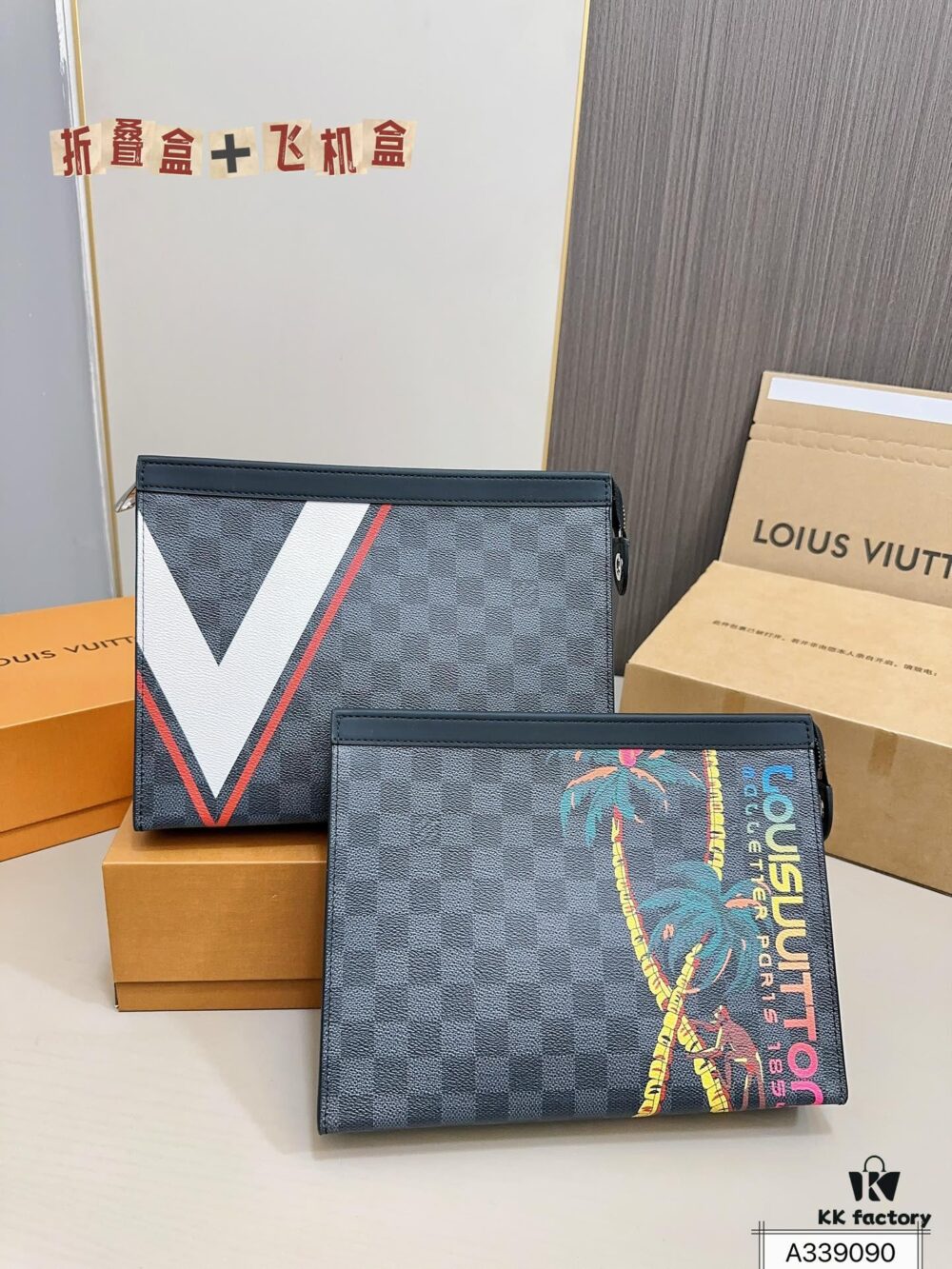 LV Men's Clutch Bag, Full Packaging, Dimensions 28 x 22