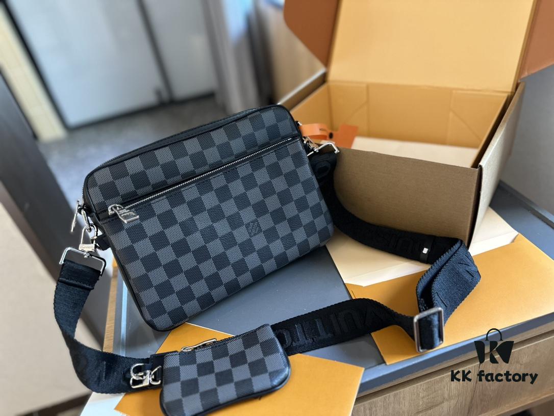 LV Louis Vuitton Men's Crossbody Bag Three-in-One Foldable Gift Box + Official Airplane Box