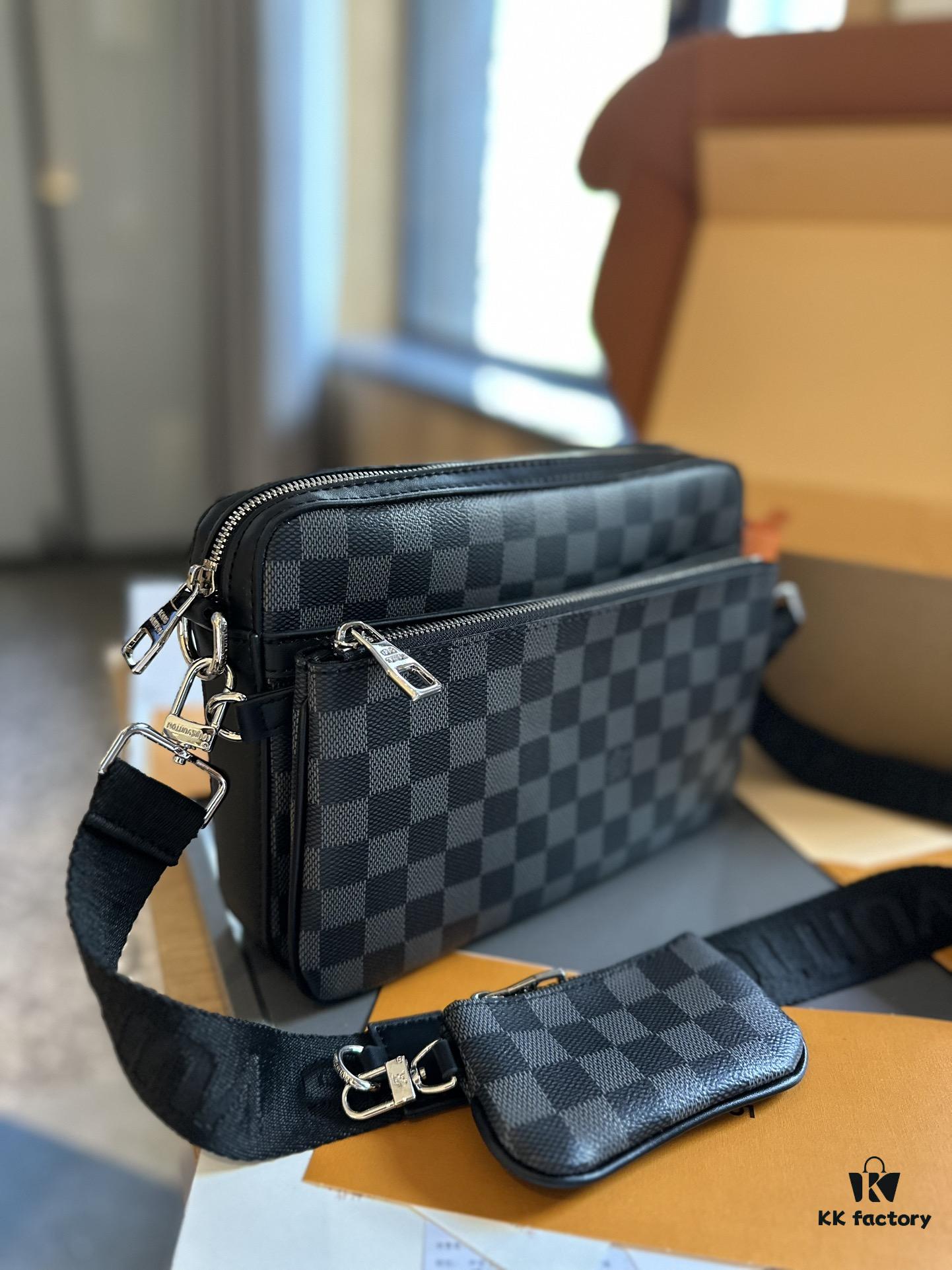 LV Louis Vuitton Men's Crossbody Bag Three-in-One Foldable Gift Box + Official Airplane Box