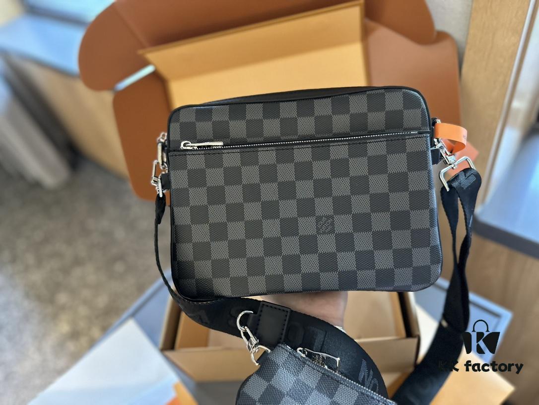 LV Louis Vuitton Men's Crossbody Bag Three-in-One Foldable Gift Box + Official Airplane Box