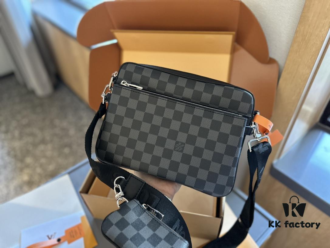 LV Louis Vuitton Men's Crossbody Bag Three-in-One Foldable Gift Box + Official Airplane Box