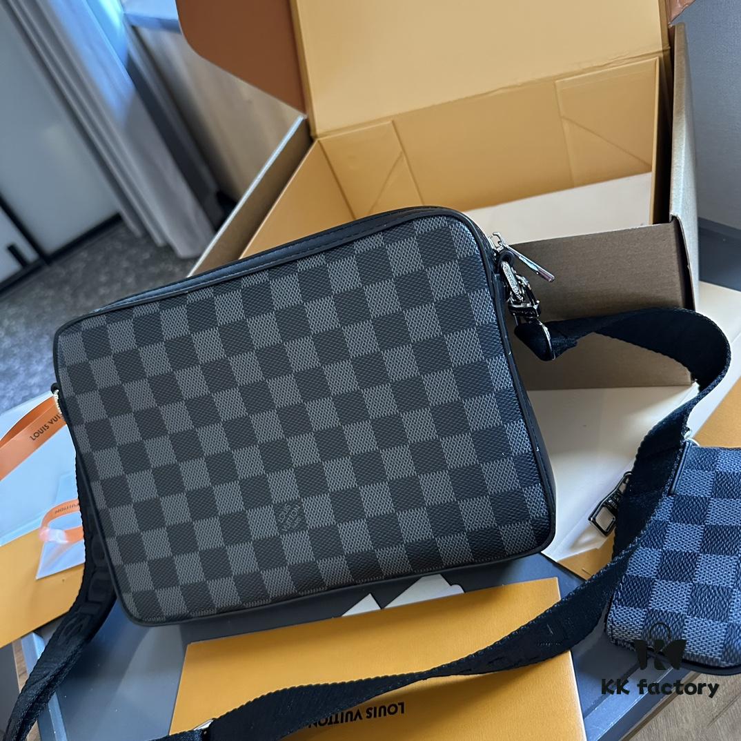 LV Louis Vuitton Men's Crossbody Bag Three-in-One Foldable Gift Box + Official Airplane Box