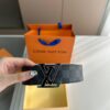 LV Belt Men's Leather Belt D-29 Full Packaging with Tote Bag