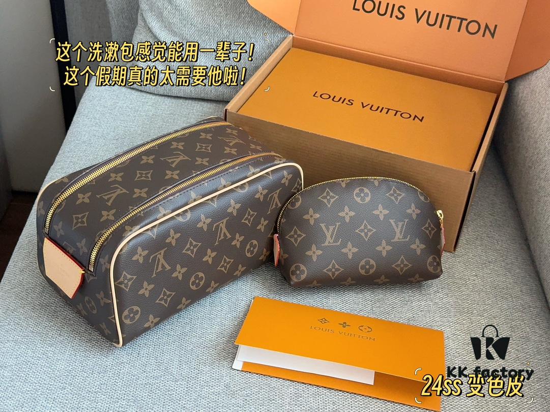 L Brand Makeup Bag, 26*16cm, Double Zipper Toiletry Pouch, Ideal for Travel, Unisex Design