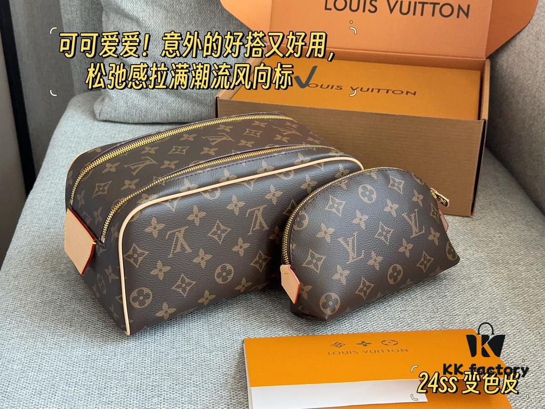 L Brand Makeup Bag, 26*16cm, Double Zipper Toiletry Pouch, Ideal for Travel, Unisex Design