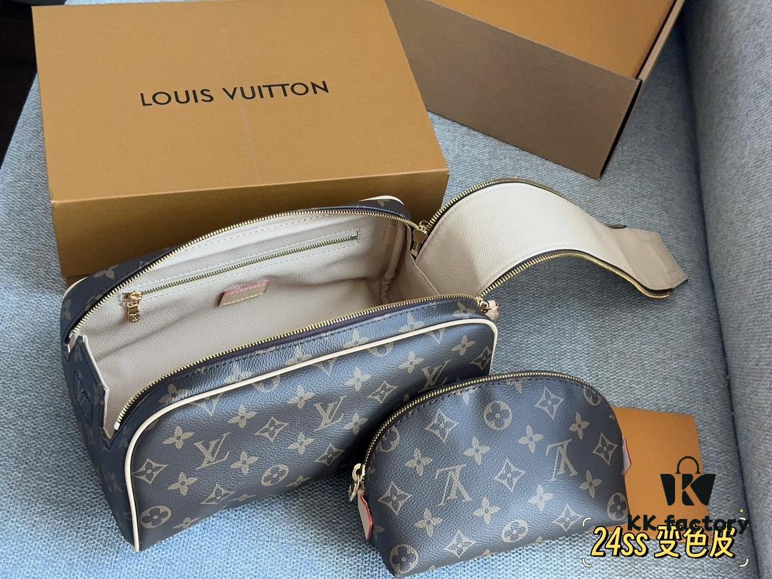 L Brand Makeup Bag, 26*16cm, Double Zipper Toiletry Pouch, Ideal for Travel, Unisex Design