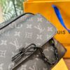 LV Men's Steamer Messenger Bag in Embossed Calfskin with Black Flower Pattern