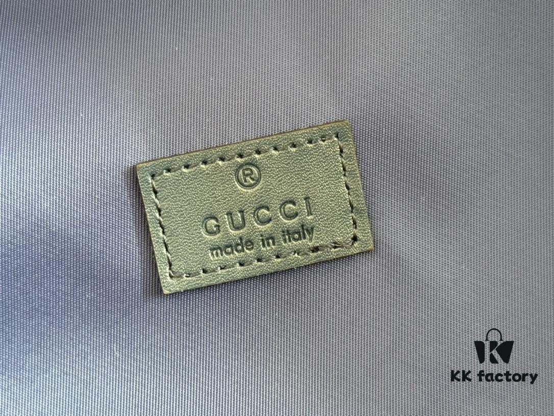 Gucci Men's Backpack with Coiled Snake Embroidery in Beige and Brown Original GG Canvas, Blue Contrast Trim