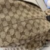 Gucci Logo Large Backpack in Beige and Ebony GG Canvas with Original Green Gift Bag